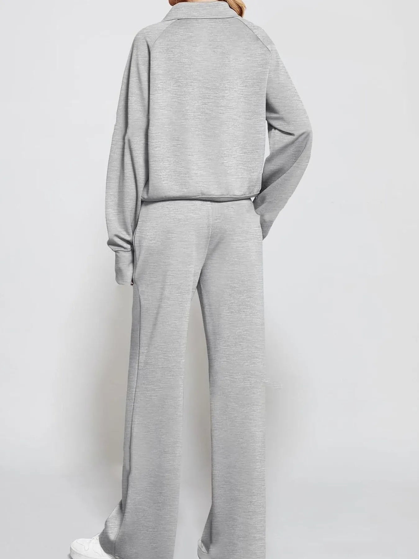 Half Zip Long Sleeve Top and Pants Set | Loungewear Sets Daverri Fashions
