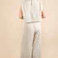VERY J Solid Woven Top & Pants Set Outfit Sets