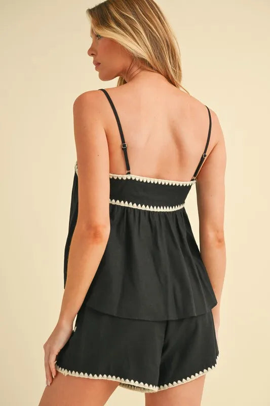 Aemi+Co Rickrack Trim Shorts