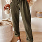 Daverri Fashions olive green corduroy joggers with elastic waistband