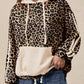 Leopard Print Long Sleeve Hoodie with Pocket - DAVERRI FASHIONS