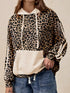 Leopard Print Long Sleeve Hoodie with Pocket - DAVERRI FASHIONS