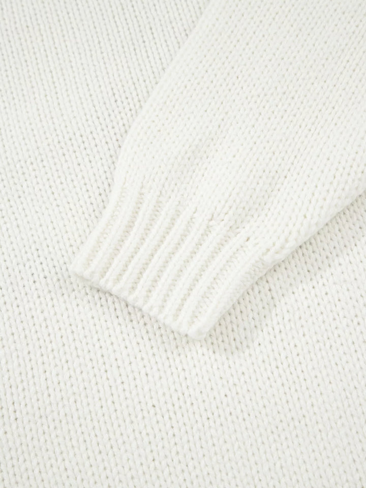 Embroidered Bow Boots Graphic Drop Shoulder Sweater | Sweaters Daverri Fashions