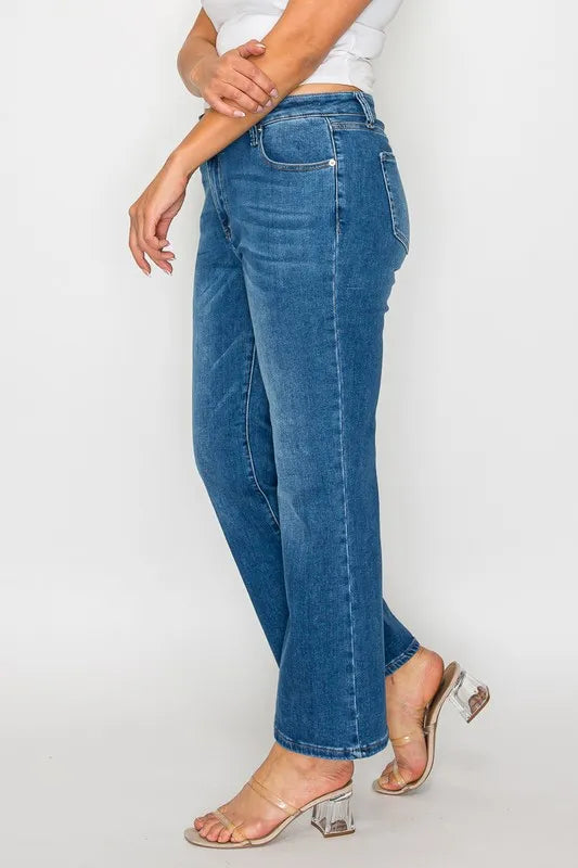 bytos Full Size Cat's Whiskers Mid Rise Ankle Jeans | Jeans Daverri Fashions