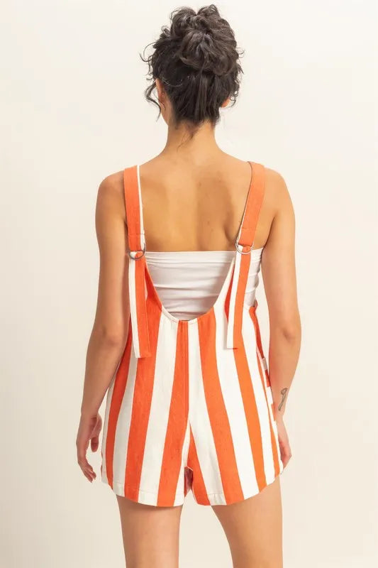 HYFVE Striped Sleeveless Overall Romper Shortalls