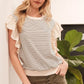 Lime 'N' Chili Striped Contrast Ruffle Detail Sleeveless Top