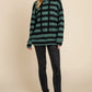 BOMBOM Drawstring Striped Dropped Shoulder Hoodie - DAVERRI FASHIONS