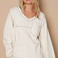 POL V-Neck knit Panel Exposed Seam Top - DAVERRI FASHIONS