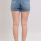 Judy Blue Full Size High Rise Tummy Control Denim Shorts Plus Size - DAVERRI FASHIONS