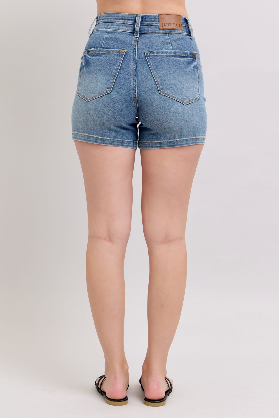 Judy Blue Full Size High Rise Tummy Control Denim Shorts Plus Size Denim Shorts