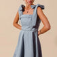SO ME A Line Fit and Flare Diamond Bow Ribbon Denim Dres Mini Dresses