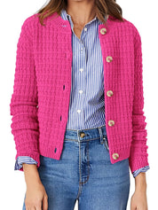 Textured Knit Button-Front Cardigan | Cardigans Daverri Fashions