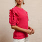 BiBi Ruffle Sleeve Ribbed Sweater Sweaters