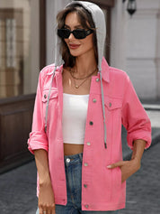 Button Up Long Sleeve Denim Jacket | Denim Jackets Daverri Fashions