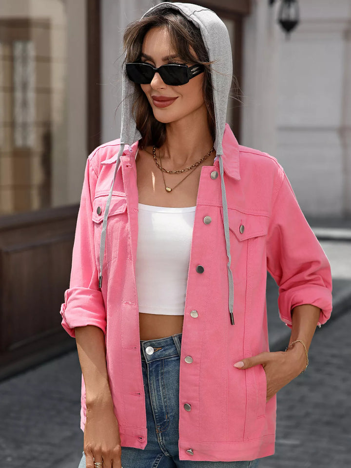 Button Up Long Sleeve Denim Jacket | Denim Jackets Daverri Fashions
