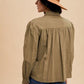 Annie Wear Smocked Front Long Sleeve Babydoll Blouse Blouses