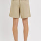 RISEN High Rise Pleated Front Shorts