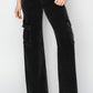 Risen Black High Rise Wide Leg Cargo Jeans Black Cargo Jeans