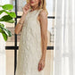 ADORA Applique Round Neck Sleeveless Shift Dress Mini Dresses
