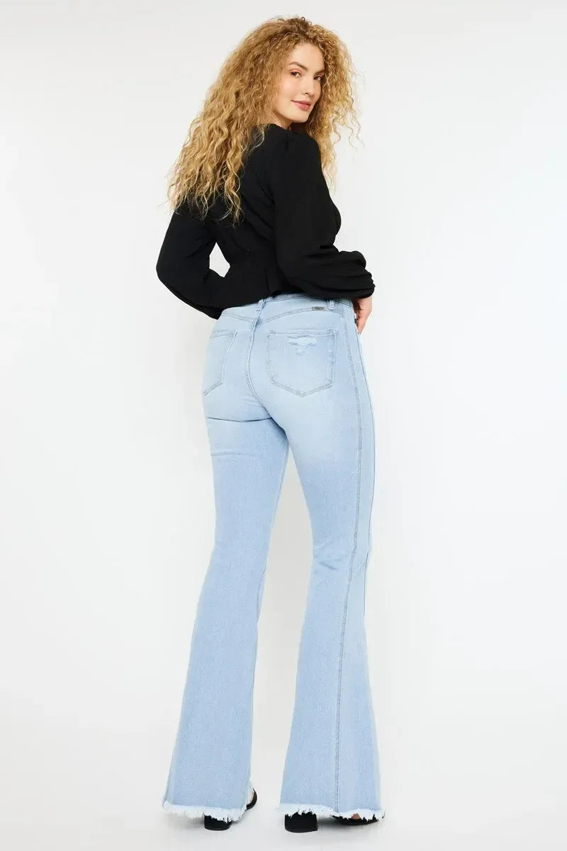 Kancan High Rise Curvy Flare Jeans - DAVERRI FASHIONS