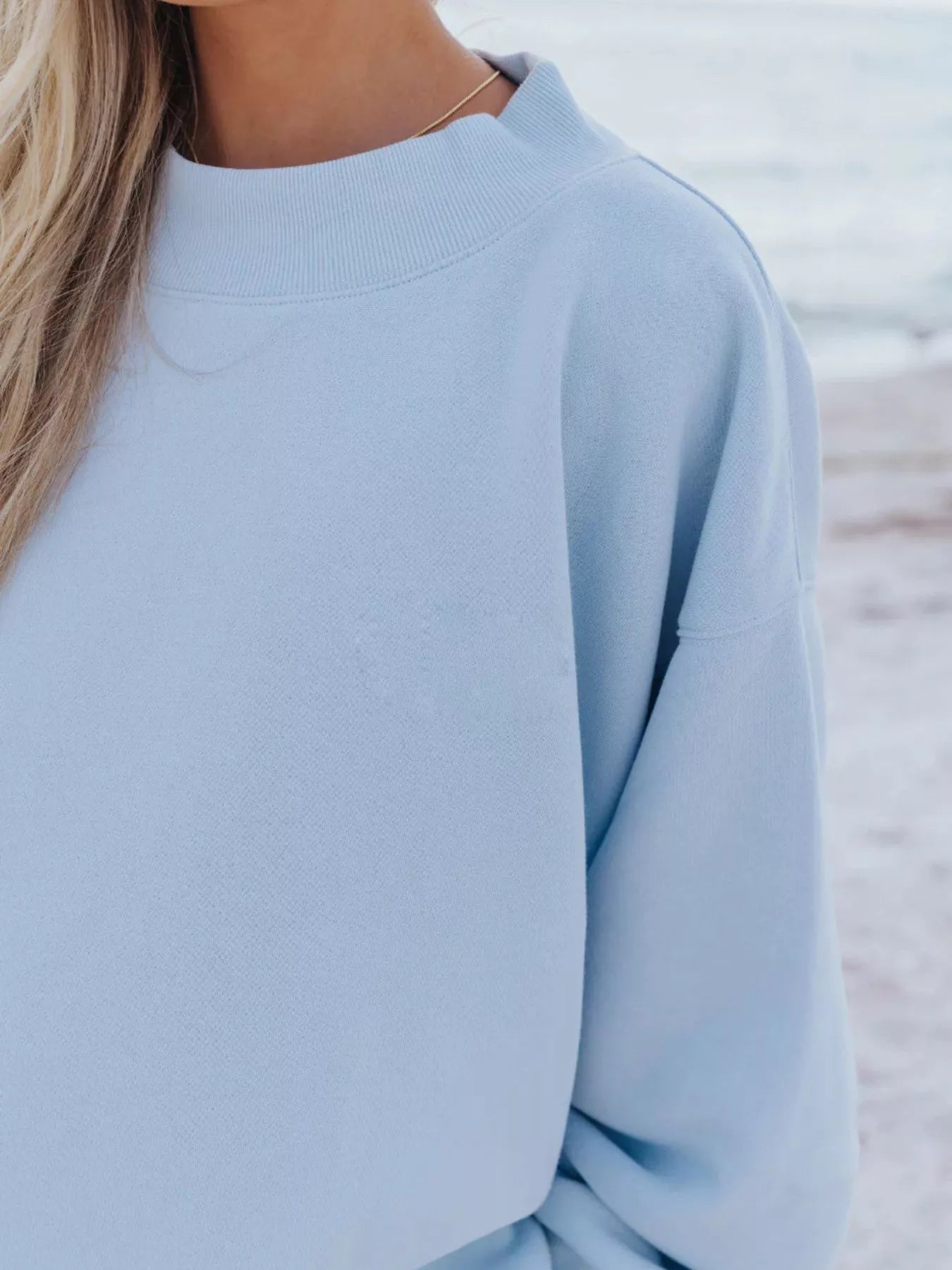 Light blue relaxed fit cotton crewneck sweatshirt from set
