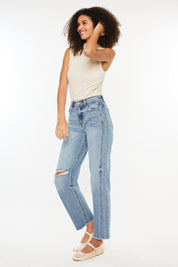 Kancan Ultra High Rise Distressed Straight Jeans | Jeans Daverri Fashions