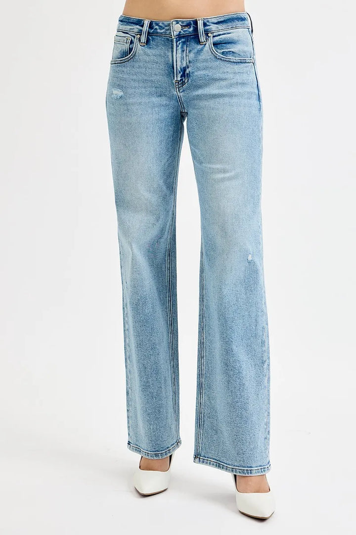 RISEN Full Size Low Rise Ankle Boyfriend Distressed Jeans Plus Size Jeans