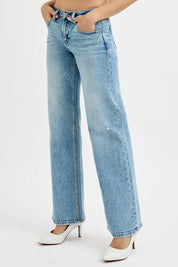 RISEN Full Size Low Rise Ankle Boyfriend Distressed Jeans Plus Size | Jeans Daverri Fashions