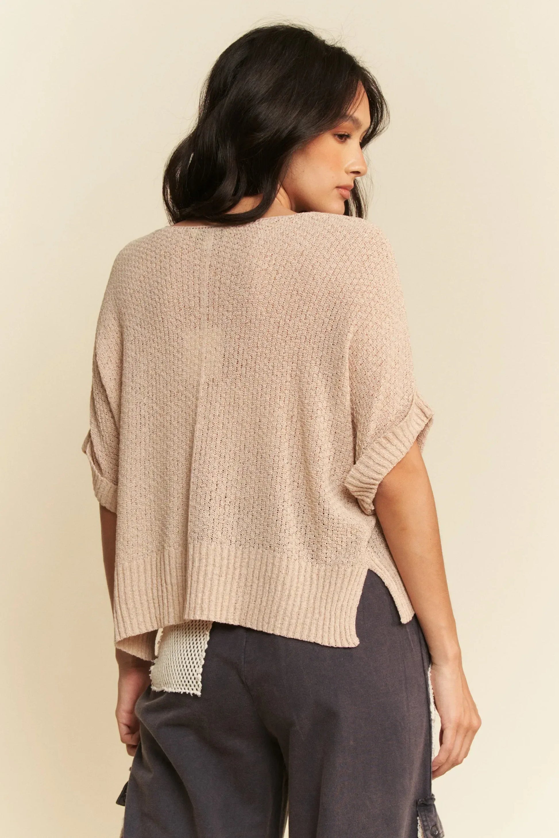 Davi & Dani Sequin American Flag Patch Short Sleeve Knit Top - DAVERRI FASHIONS