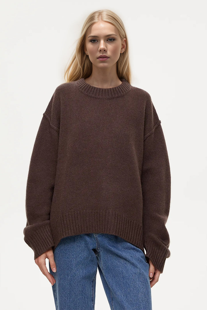 Basic Bae Round Neck Dropped Shoulder Sweater Sweaters