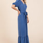 GeeGee Full Size V-Neck Belted Wide Leg Jumpsuit Jumpsuits