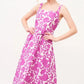 And The Why Square Neck Belted Floral Printed Midi Dress - DAVERRI FASHIONS