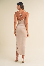 Mable Draped Detail Cami Midi Dress | Daverri Fashions