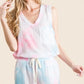 BiBi Tie Dye Textured Knit Top and Shorts Set Short Sets
