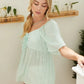Lime 'N' Chili Thin Striped with Tie Front Babydoll Top