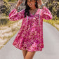 Long Sleeve V-Neck Mini Dress - DAVERRI FASHIONS