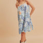Aemi + Co Printed Ruffled Hem Square Neck Mini Cami Dress - DAVERRI FASHIONS