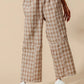 SO ME Check Plaid Wide Leg Pants with Big Patch Pockets