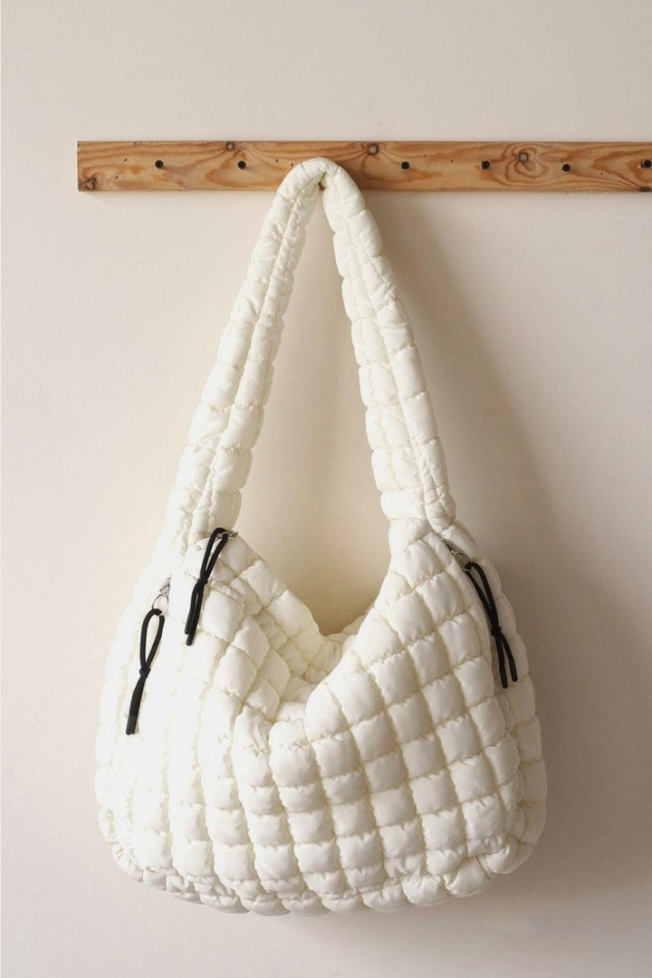 Quilted Carryall Crossbody Bag Off White One Size Handbags