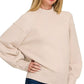 Zenana Viscose Mock Neck Exposed Seam Sweater - DAVERRI FASHIONS