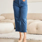 RFM Crop Chloe Tummy Control High Waist Raw Hem Jeans - DAVERRI FASHIONS