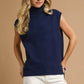 Umgee High-Low Turtleneck Sleeveless Sweater Top - DAVERRI FASHIONS
