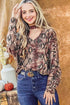 And The Why Choker Neck Dolman Sleeve Snake Print Top - DAVERRI FASHIONS