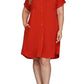 She + Sky Full Size Button Down Short Sleeve Woven Shirt Dress Plus Size
