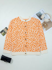 Leopard Drop Shoulder Chunky Knitted Cardigan | Cardigans Daverri Fashions