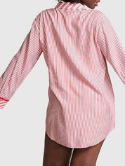Striped Long Sleeve Button-Up Shirt | Shirts Daverri Fashions