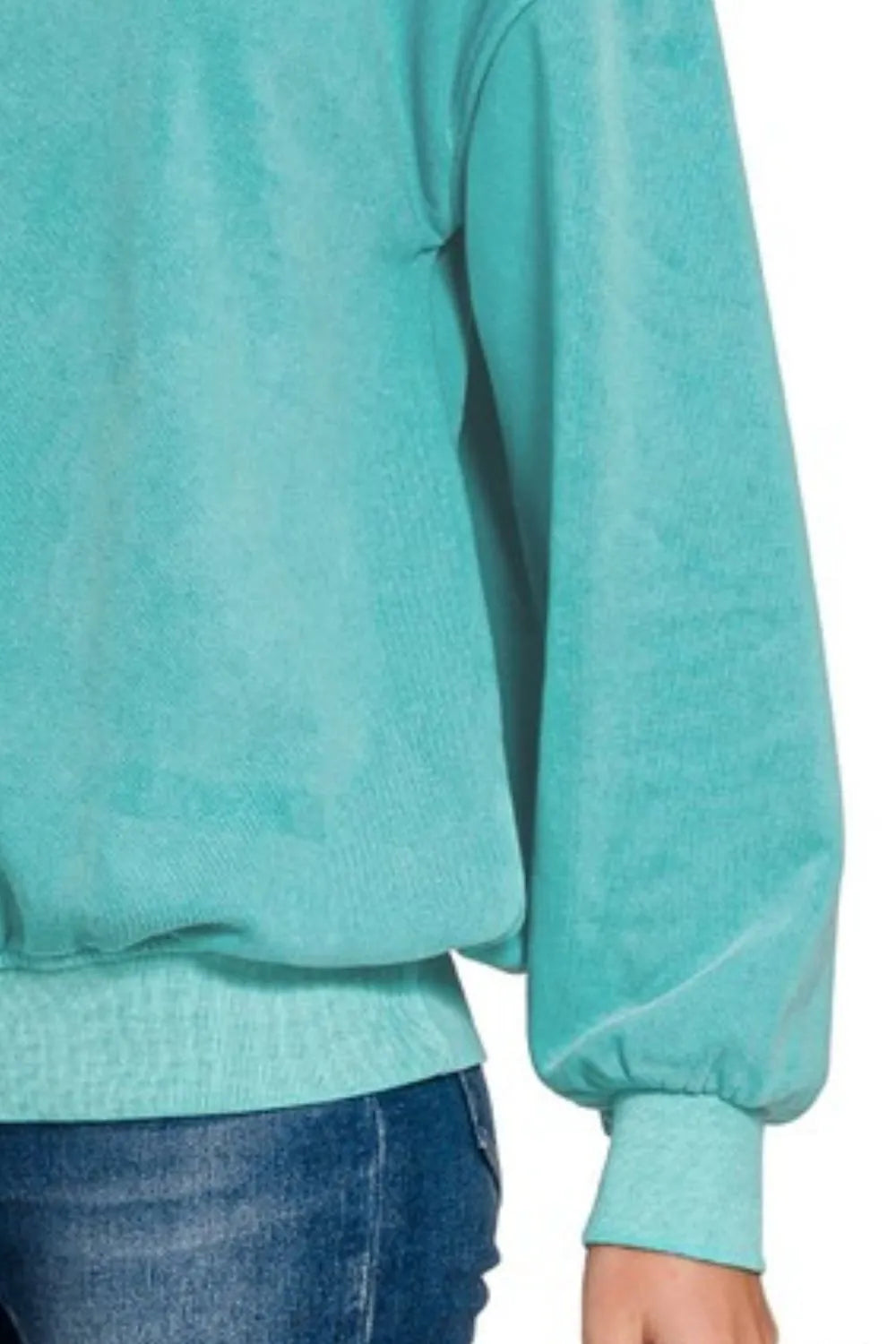 Zenana Soft Fleece Pigment Dye Round-neck Sweatshirts