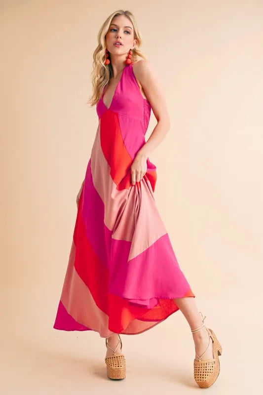 Aemi+Co Color Block Sleeveless Maxi Dress Maxi Dresses