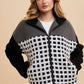 Annie Wear Plaid Zip Up Drop Shoulder Sherpa Jacket Tops
