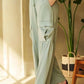 Light green Davi & Dani drawstring ruched wide leg cargo pants